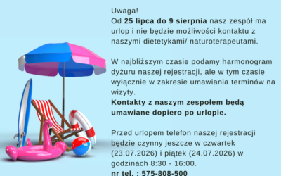 URLOP: 25 LIPCA DO 9 SIERPNIA